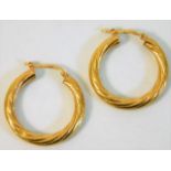 A pair of 9ct gold hoop earrings approx. 29mm 3.2g