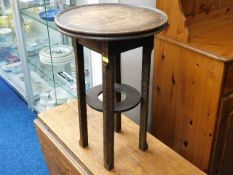 A small oak two tier plant stand