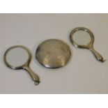 A small hallmarked silver mirror, one other (plate
