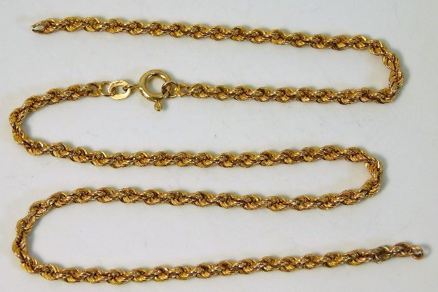 A 9ct gold chain a/f 16in long 3.6g