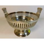 A silver plated fruit bowl