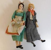Two model dolls, legs a/f depicting office worker
