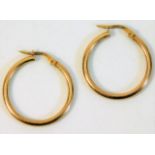 A pair of 9ct gold hoop earrings 1.5g approx. 24mm