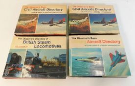 Three Observers books on aircraft & one on steam l