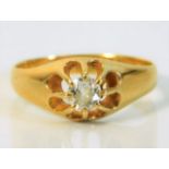 An 18ct gold ring set with approx. 0.33ct old cut
