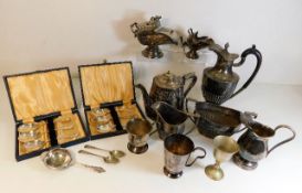 A quantity of mixed plated ware items