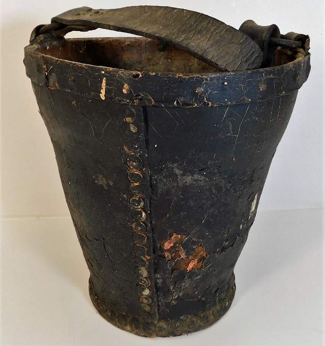 A 19thC. leather fireman's bucket