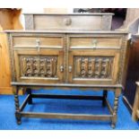 An oak sideboard with two drawers & cupboard 45in