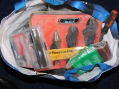 A bagged quantity of tools & other items