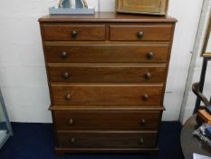 A mahogany chest on chest 46in high x 34in wide x