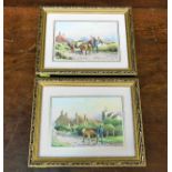 A pair of gilt framed landscape watercolours by Laurence Mercer
