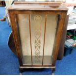 A small display cabinet with two glass shelves