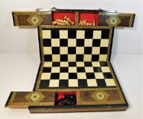 An inlaid chess board with compartments