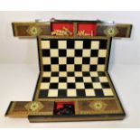 An inlaid chess board with compartments