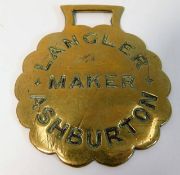 An antique Langler Maker Ashburton horse brass 4in