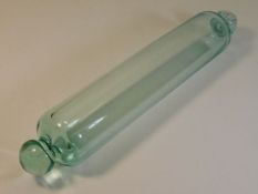 A Victorian glass rolling pin 16in long