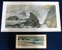 Two Thelma Beswick oil on panel seascapes, largest