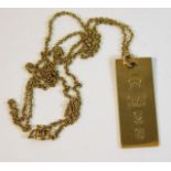 A 9ct gold ingot with chain 5.3g
