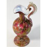 A 19thC. glass ewer, probably by Salviati & Co. of