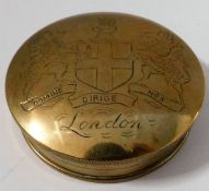 A 19thC. brass Freedom of the City of London snuff