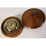 A 19thC. German compass in turned walnut case 2.5i