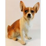 A Japanese porcelain life size chihuahua dog model