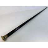 A gents silver topped walking cane 36in long