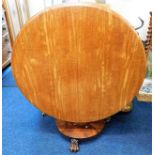 A Victorian tilt top breakfast table with claw fee