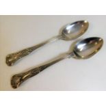 Two Kings pattern silver spoons 135g
