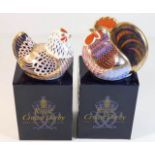A Royal Crown Derby first quality boxed Hen & Cock