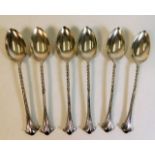 A set of six Sheffield silver tea spoons by James