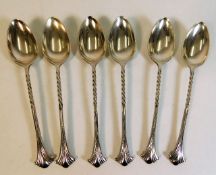 A set of six Sheffield silver tea spoons by James
