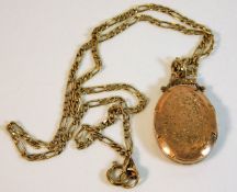 A 9ct gold chain 16in long & locket 4.4g
