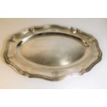 A French silver serving tray 980g 17in x 11.25in