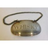 A Chester silver Whisky decanter label 16.5g
