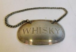 A Chester silver Whisky decanter label 16.5g