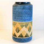 A Troika pottery cylindrical vase 7.75in signed by