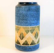A Troika pottery cylindrical vase 7.75in signed by