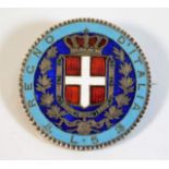 An 1870 enamelled 0.900 silver Italian King Vittor