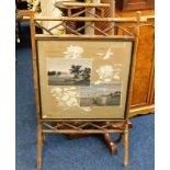 A 1920's Oriental bamboo screen 42.5in high x 27.2