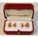 A pair of boxed gents 18ct gold Cartier Trinity cufflinks 13.5g