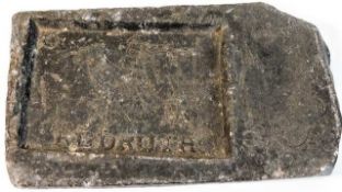 A 19thC. Cornish tin ingot Redruth 7.5in x 4.25in