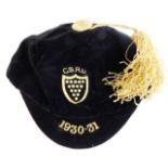 A 1930-31 Cornish rugby cap