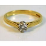 An 18ct gold ring set with approx. 0.22ct diamond