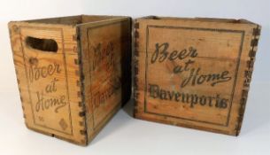 Two beer advertising crates 11.5in high