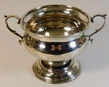 A silver two handled pot 4.5in high 200g