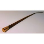 A French two colour gold topped riding crop 27.5in