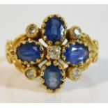 An 18ct gold sapphire & diamond ring set with appr