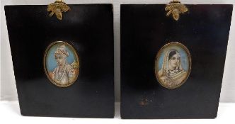 Two early 19thC. mounted miniature watercolours de