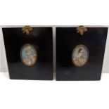 Two early 19thC. mounted miniature watercolours de